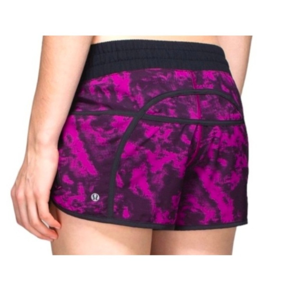 Lululemon Tracker Short III 4-way Stretch Breezie Regal Plum Black Womens Sz 10